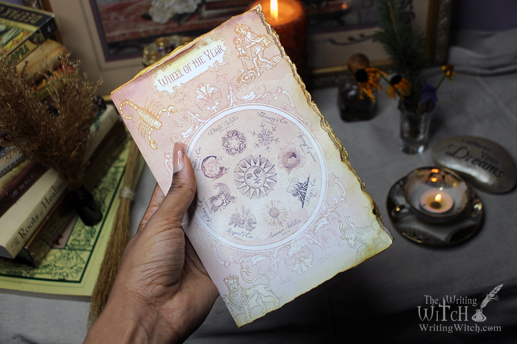 printable wheel of the year grimoire or book of shadows page download