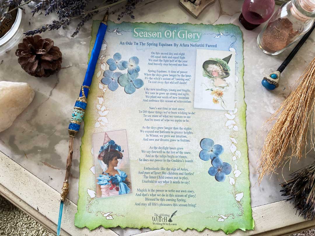 "Season Of Glory" Poem Grimoire Page For Ostara Spring / Equinox