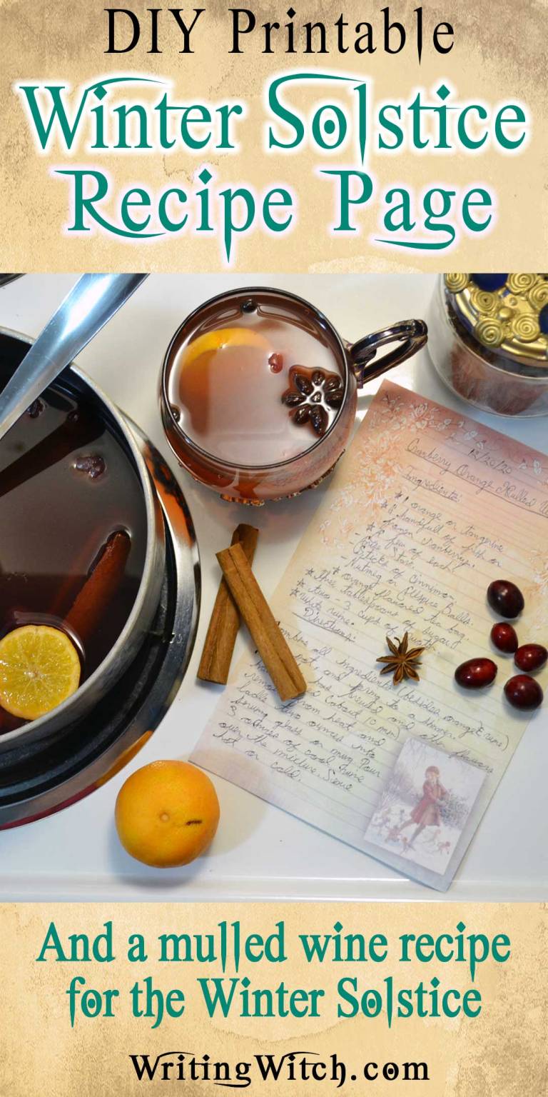DIY Printable Recipe Page For Your Grimoire Or Book Of Shadows And Winter Solstice Wine