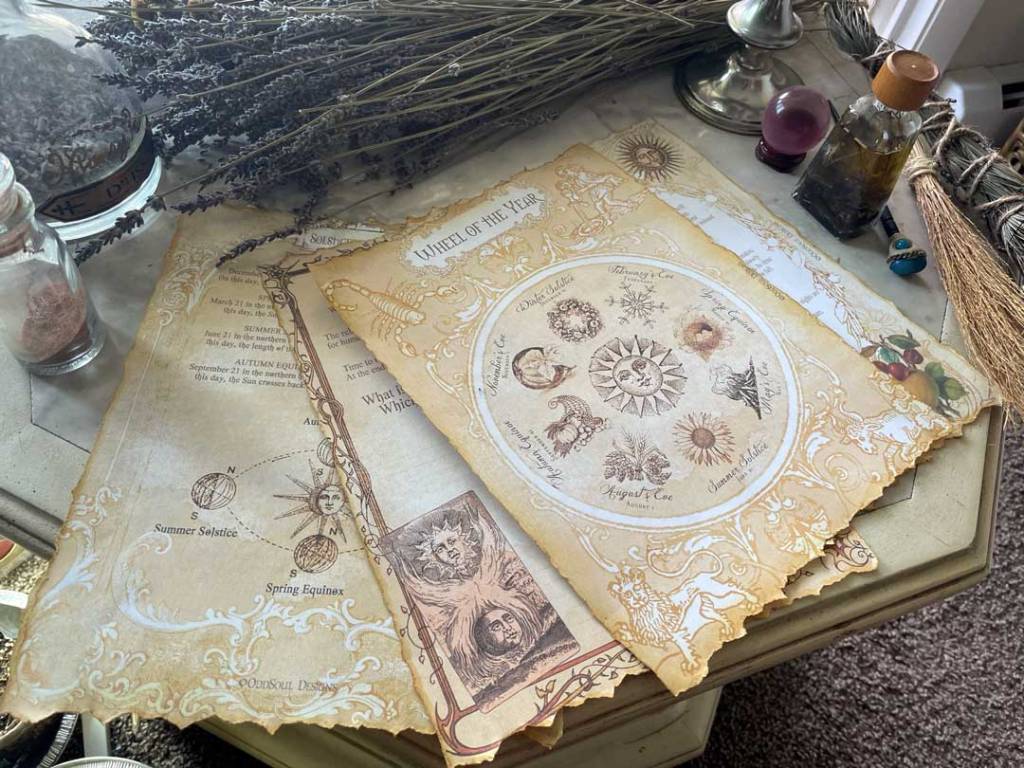 Wheel Of The Year journal prompt pages