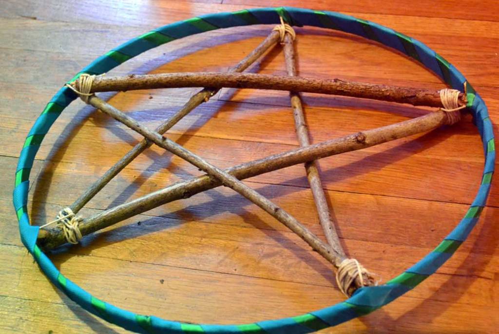 Beltane Crafts DIY Pentacle Wind Chime