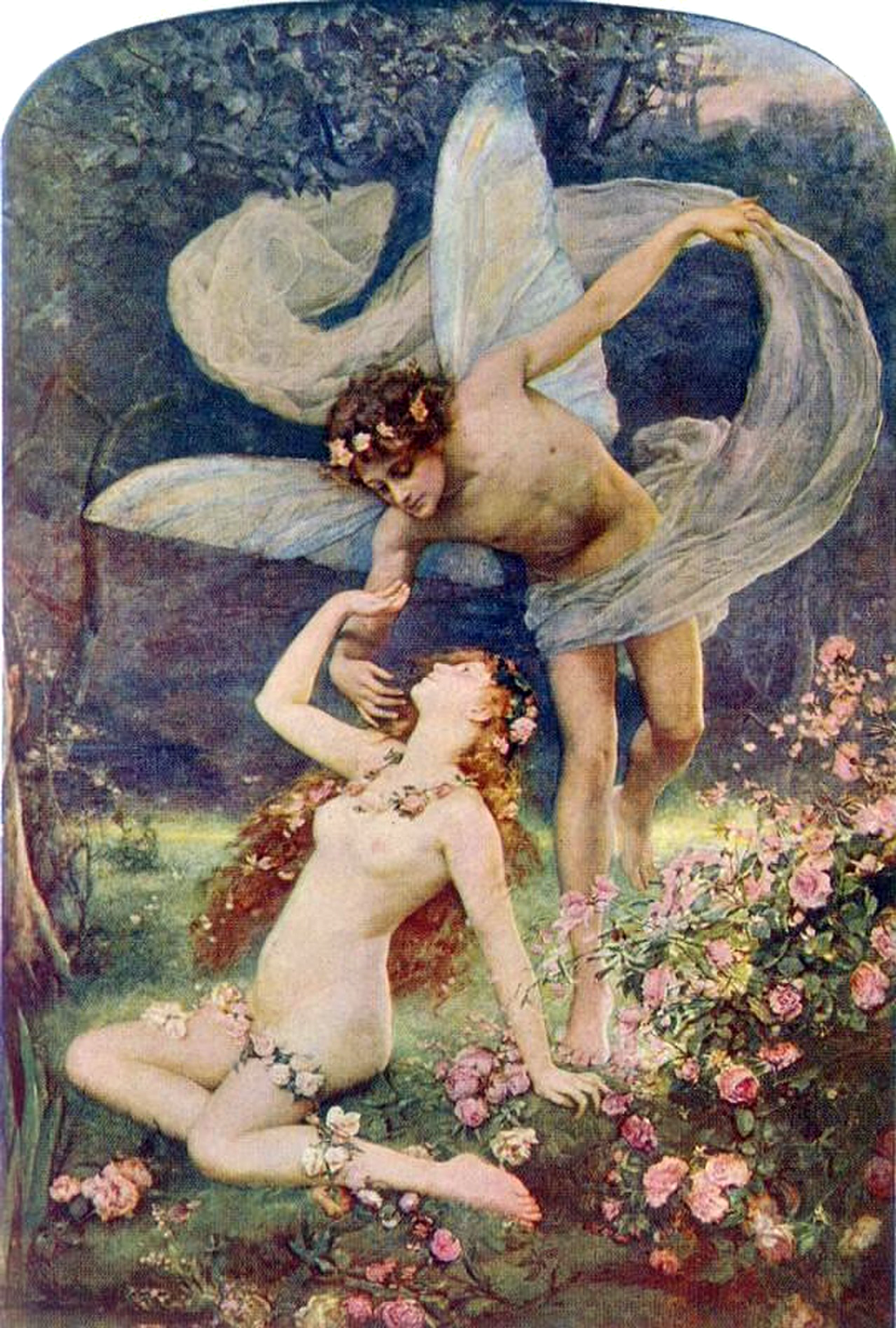 Zephyrus Wooing Flora,” Henrietta Rae (1859–1928)