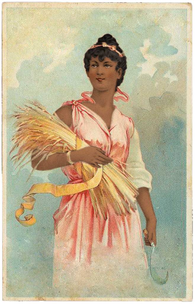 Vintage illustration edited by Afura Fareed - Wheat harvest for Lammas / Lughnasadh / August's Eve