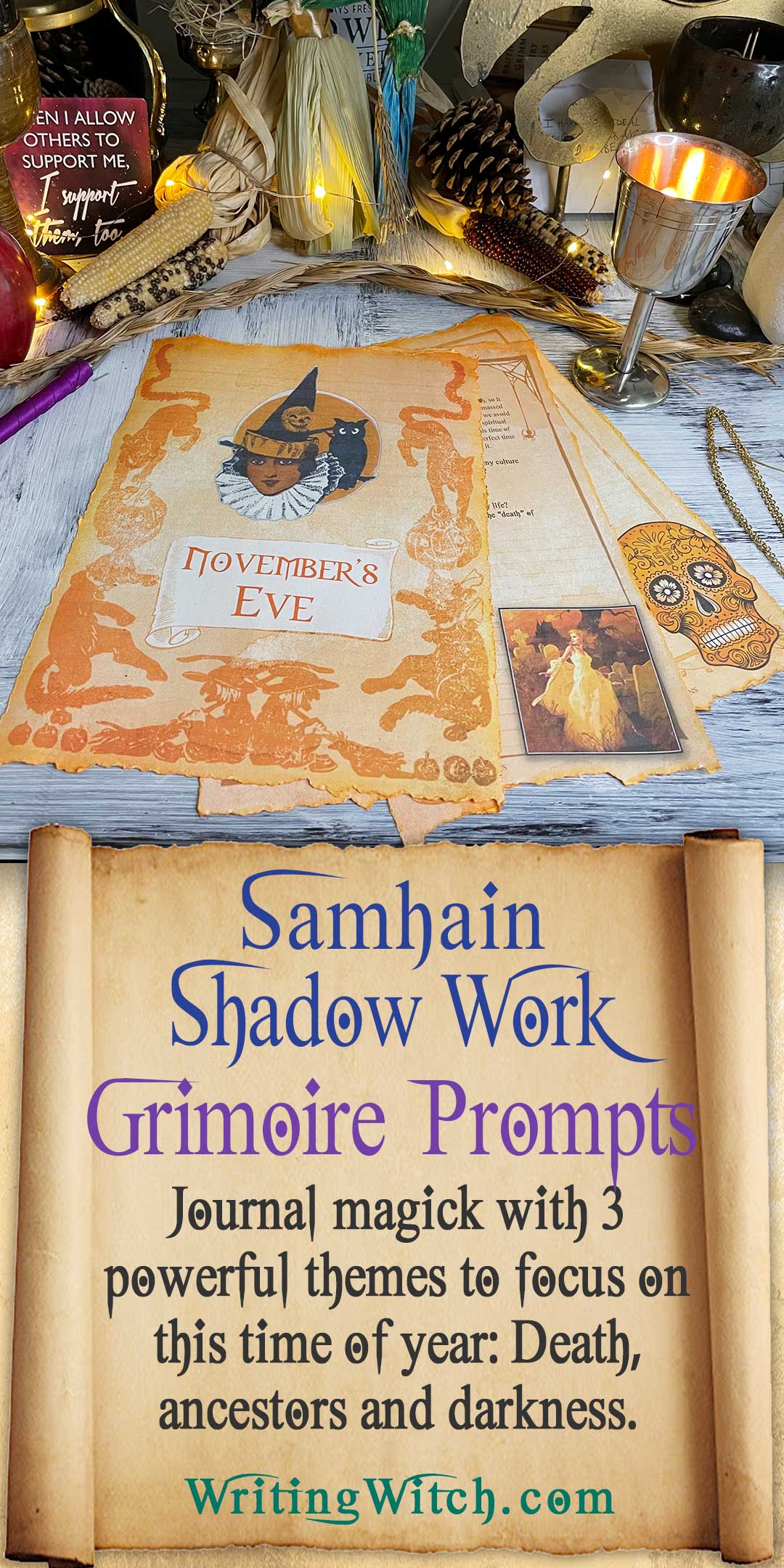 Samhain Shadow Work Grimoire Prompts