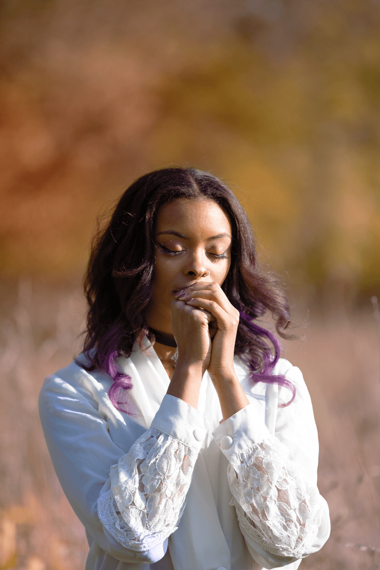 Afura Meditating Outdoors In Autumn